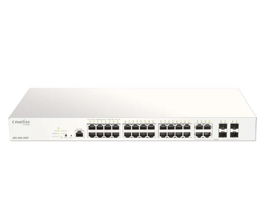 D-Link DBS-2000, 28-Port Unmanaged PoE Nuclias Cloud-Managed Switch with 24 PoE and 4 Combo 1000...