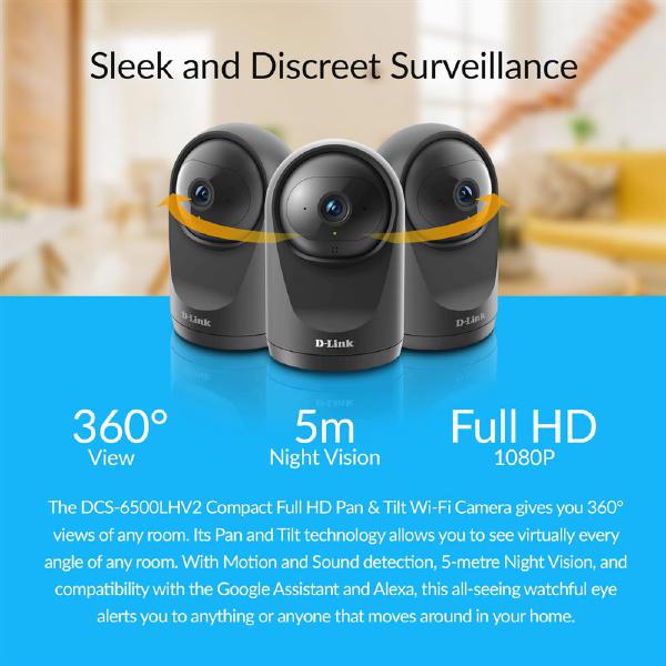 D-Link DCS-6500LHV2, H.264 Compact Indoor Full HD Pan & Tilt Wi-Fi Camera, 2Pack - IP Cameras - Image 7