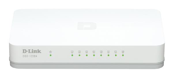 D-Link 8-Port Gigabit Unmanaged Desktop Switch with 8 Gigabit RJ45 Ports - Network - Switches