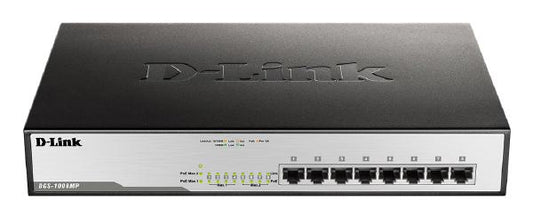 D-Link 8-Port Gigabit Unmanaged Desktop PoE Switch with 8 PoE RJ45 Ports