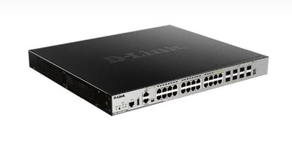 D-Link DGS-3630, 28-Port Stackable Managed Switch with 20 BASE-T PoE, 4 Combo BASE-T PoE/SFP and...