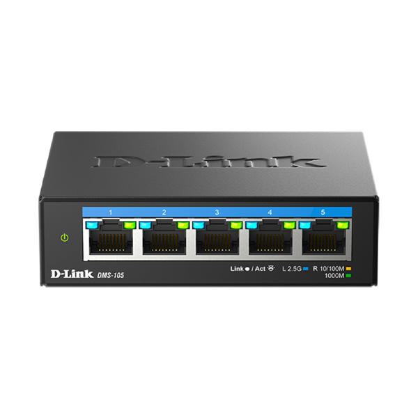 D-Link DMS-105, 5-Port Unmanaged Switch with 5 Multi Gigabit Ethernet Ports - Network - Switches