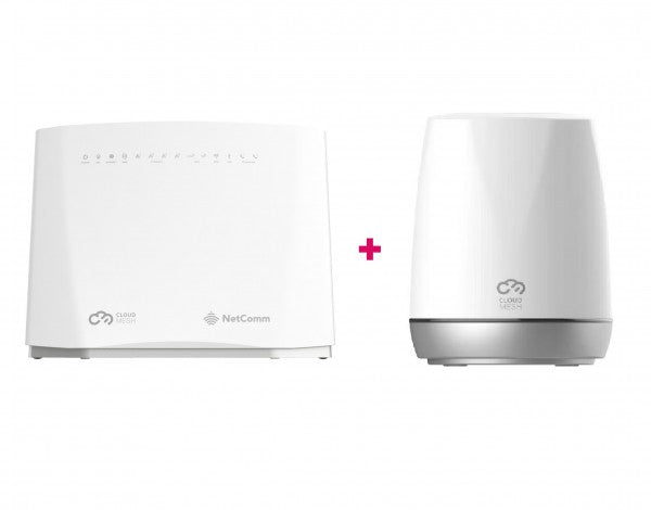 NetComm NF20MESH CloudMesh Wi-Fi 6 VDSL2/ADSL2 Networking Gateway with VoIP + Netcomm NS-02 Cloud...