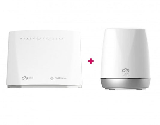 NetComm NF20MESH CloudMesh Wi-Fi 6 VDSL2/ADSL2 Networking Gateway with VoIP + Netcomm NS-02 Cloud...