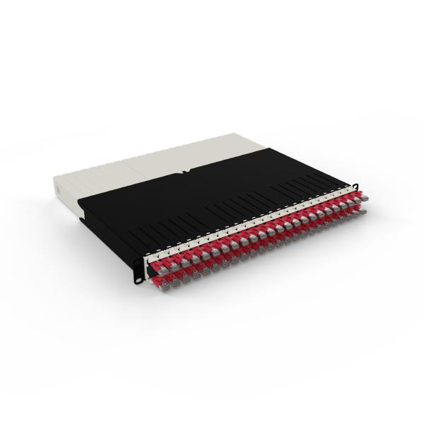 Patchbox.One 8RU STP Red Cat6A Cable Management System, Includes 24x 8RU Red Casettes, 3x Patchca...