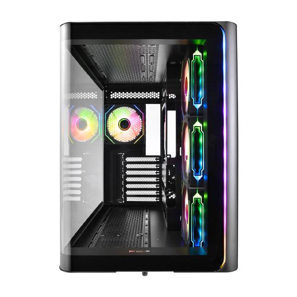FSP M580 Black Gaming ATX Mid-Tower 3D Curved Glass Case, Up to ATX MB Supported, Black Case - PC... - Image 3