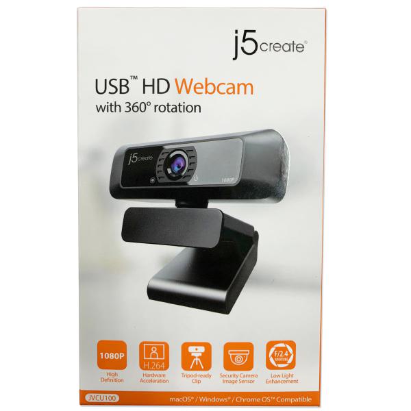 J5create JVCU100 USB Full HD Webcam (1080p/30 FPS) with 360 Rotation - USB Web Cams - Image 8