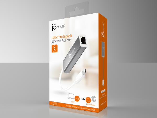 J5create JCE133G USB-C to Gigabit Ethernet Adaptor (USB Type-C to RJ-45) - Notebook Accessories - Image 5