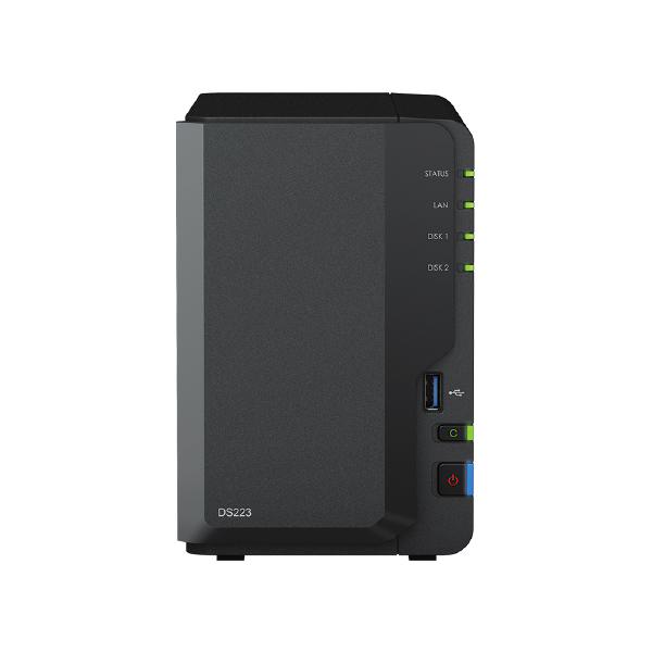 Synology DiskStation DS223 2-Bay 3.5" Diskless 1xGbE NAS (Tower) (HMB), Realtek RTD1619B quad-cor...