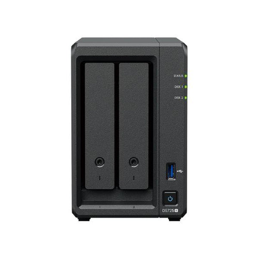 Synology DiskStation DS725+ 2-Bay 3.5" Diskless 1 x 1GbE + 1 x 2.5GbE,  NAS (Scalable) , AMD Ryze...