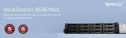 Synology RackStation RS3618xs 12-Bay 3.5" Diskless 4xGbE NAS (2U Rack), Intel Xeon D-1521 quad-core, 8GB RAM,2 x USB3.0, Scalable-