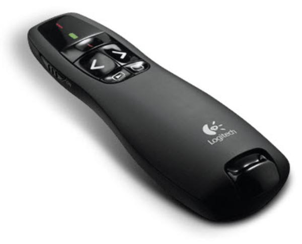 Logitech Wireless Presenter R400, USB 2.4GHz Wireless Receiver, On/Off Switch, Battery Indicator...