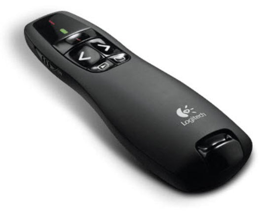 Logitech Wireless Presenter R400, USB 2.4GHz Wireless Receiver, On/Off Switch, Battery Indicator...