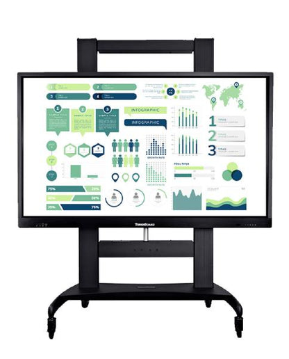 TouchBoard Mobile Height Adjustable Motorised Linear Actuator Lift System. VESA to 1200 x 600mm. Supports panels up to 136kg. Black.