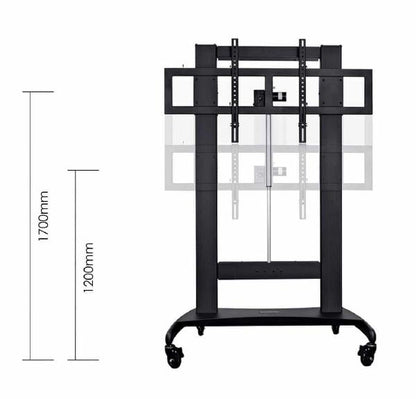 TouchBoard Mobile Height Adjustable Motorised Linear Actuator Lift System. VESA to 1200 x 600mm. Supports panels up to 136kg. Black.