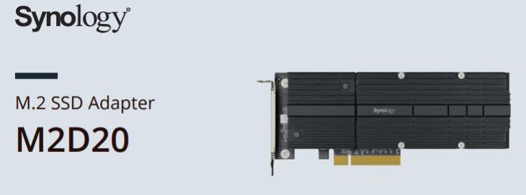Synology M2D20 Adapter card for SSD - NAS - Accessories