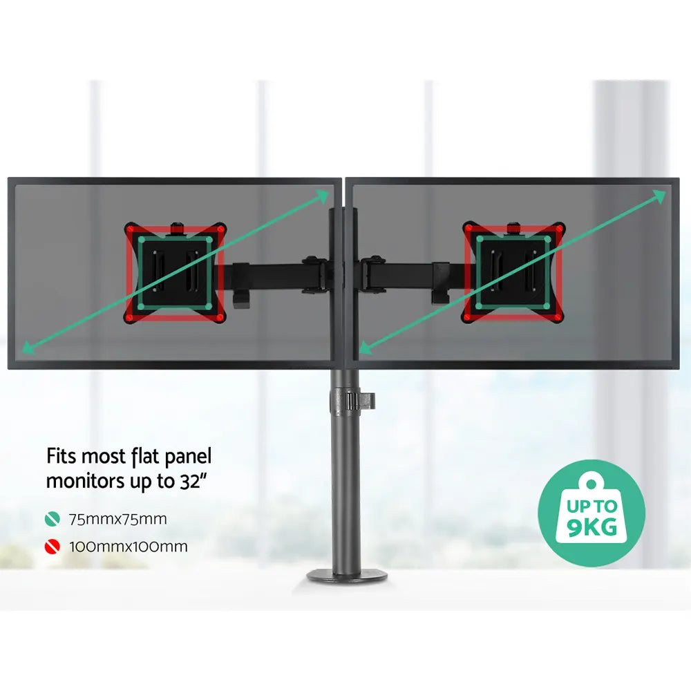 Artiss Monitor Arm Dual Desk Mount Screen Bracket Holder - Image 4