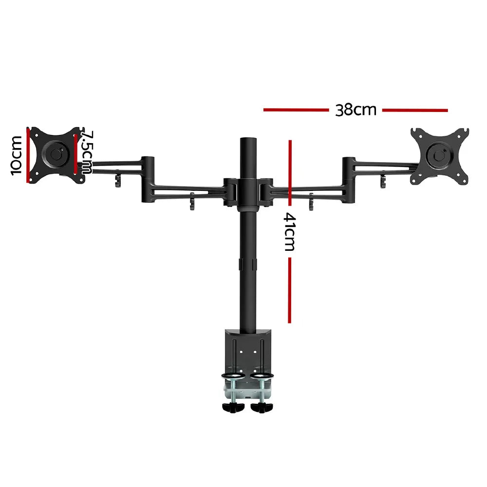 Artiss Monitor Arm Dual Desk Mount Screen Holder Bracket - Image 2