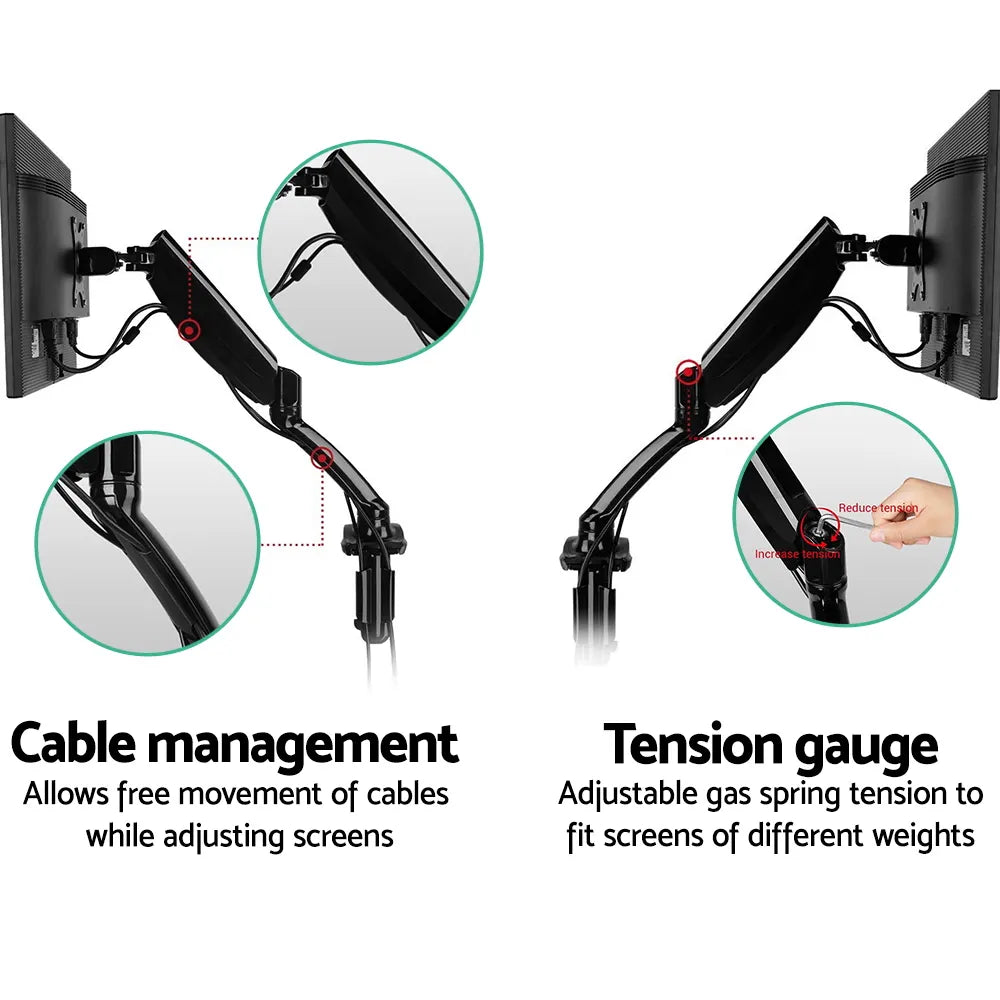 Artiss Monitor Arm Gas Spring Desk Mount Screen Holder - Image 7