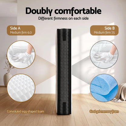 Giselle Mattress & Artiss Queen Bed Frame Bundle, 36cm Double Sided Euro Top Mattress - Image 3