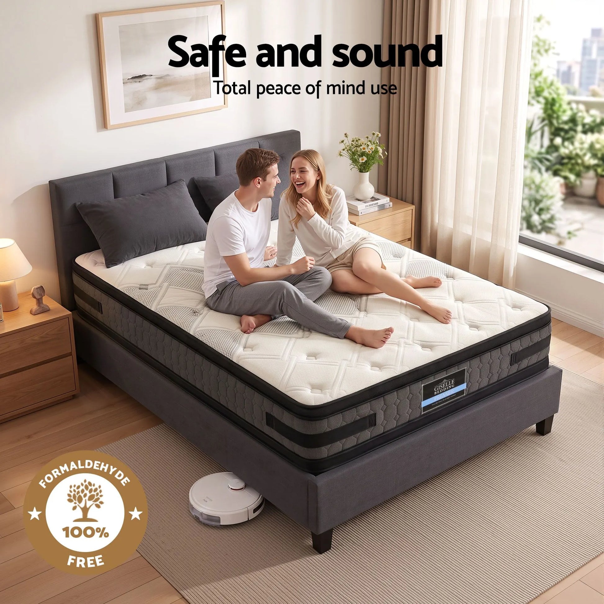 Giselle Mattress & Artiss Queen Bed Frame Bundle, 36cm Double Sided Euro Top Mattress - Image 7
