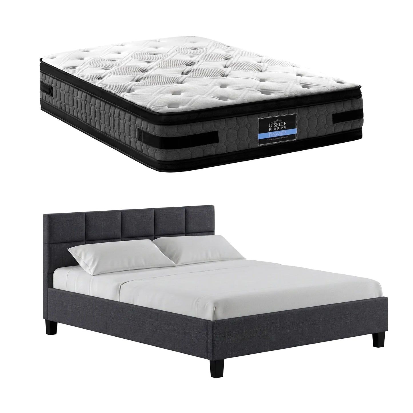 Giselle Mattress & Artiss Queen Bed Frame Bundle, 36cm Double Sided Euro Top Mattress - Image 8