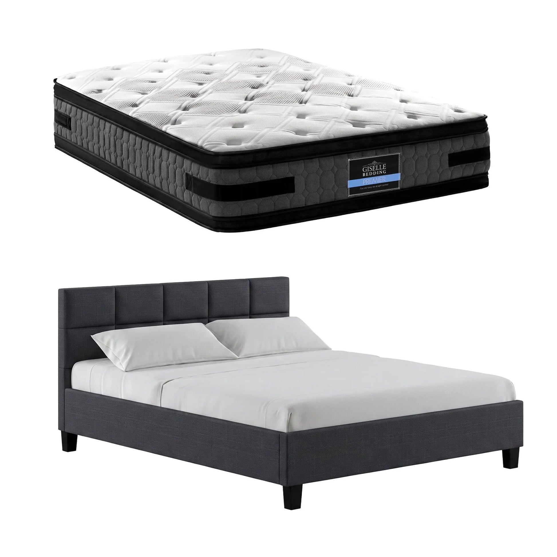 Giselle Mattress & Artiss Queen Bed Frame Bundle, 36cm Double Sided Euro Top Mattress - Image 8