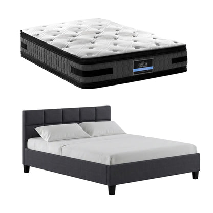 Giselle Mattress & Artiss Queen Bed Frame Bundle, 36cm Double Sided Euro Top Mattress - Image 8