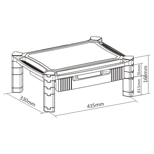 Brateck Height-Adjustable Modular Multi Purpose Smart Stand XL with Drawer (435x330x168mm) for mo... - Image 3