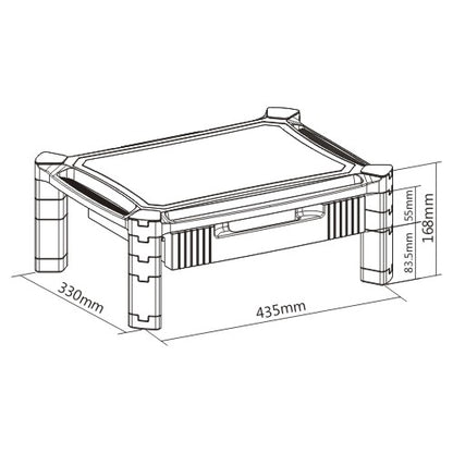 Brateck Height-Adjustable Modular Multi Purpose Smart Stand XL with Drawer (435x330x168mm) for mo... - Image 3