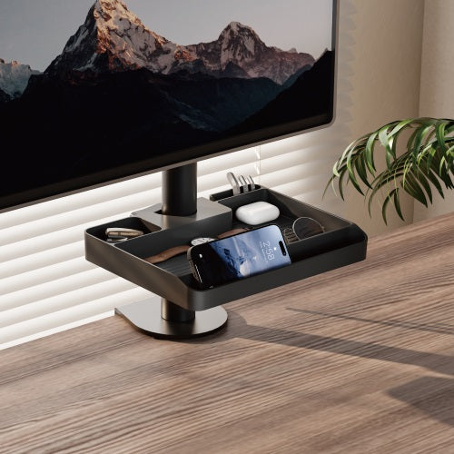 Brateck Pole Mounted Storage Shelf Easily mounted to Φ30-48mm (1.2'-1.9') poles (BLACK) 224x176x3... - Image 2