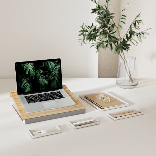 Brateck 2-in-1 Desktop Storage Box,  402x346x36mm, Weight Capacity:  5kg, Removeable Tray: organi... - Image 3