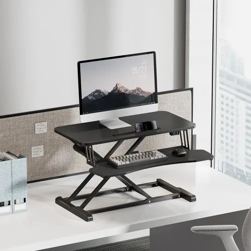 Brateck COST-EFFECTIVE ELECTRIC X-LIFT DESK CONVERTER 615x800x156~480mm up to 20kg, Black, Worksu... - Image 2
