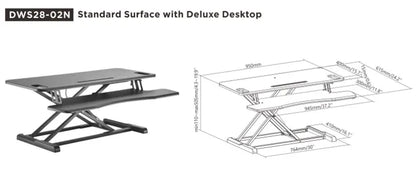Brateck Gas Spring Sit Stand Desk Converter (950x615x110~505mm)with Keyboard Tray Deck(Standard M... - Image 3