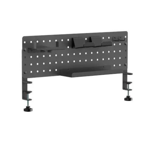 Brateck GMPB-05-02-B Clamp-on desk Pegboard Organizer with Storage Kits (Black) (LS) - Furniture