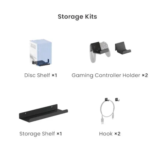 Brateck GMPB-05-02-B Clamp-on desk Pegboard Organizer with Storage Kits (Black) (LS) - Furniture - Image 3