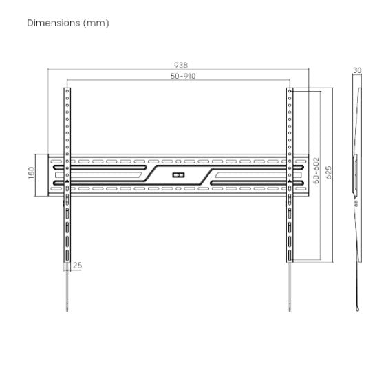 Brateck KL38-69F Large-Screen Large Fixed TV Wall Mount, Fit Screen Size: 43'-100' Up to  75kg, F... - Image 3