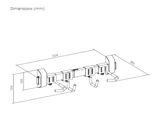 Brateck LBM09-02 CATCH-ALL WALL MOUNTED BIKE RACK FOR 2 BIKES (Black) (LS) - Furniture - Image 4