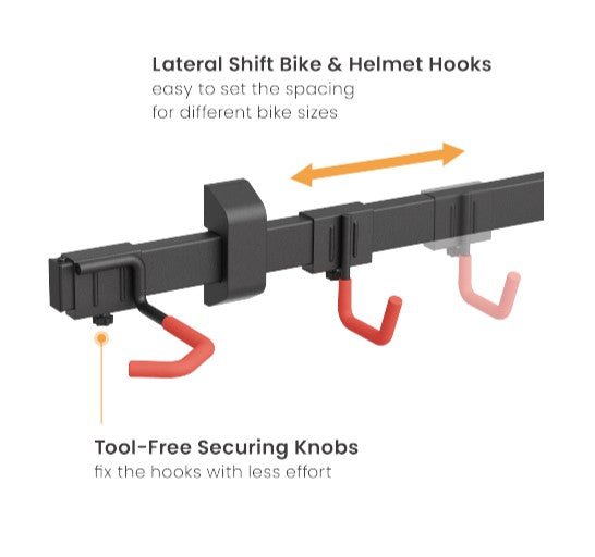 Brateck LBM09-03 CATCH-ALL WALL MOUNTED BIKE RACK FOR 3 BIKES (Black) (LS) - Furniture - Image 2