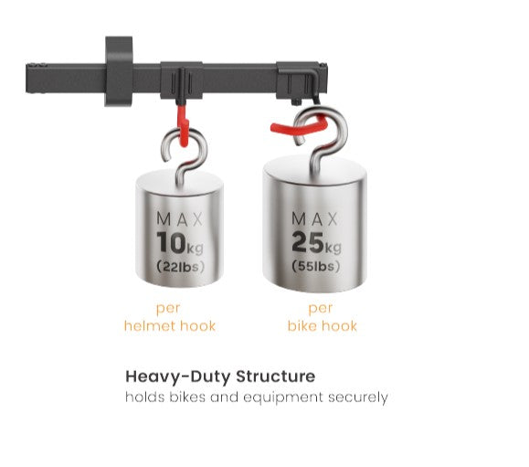 Brateck LBM09-03 CATCH-ALL WALL MOUNTED BIKE RACK FOR 3 BIKES (Black) (LS) - Furniture - Image 3