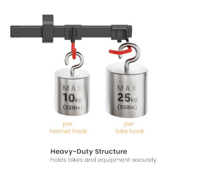 Brateck LBM09-03 CATCH-ALL WALL MOUNTED BIKE RACK FOR 3 BIKES (Black) (LS) - Furniture - Image 3