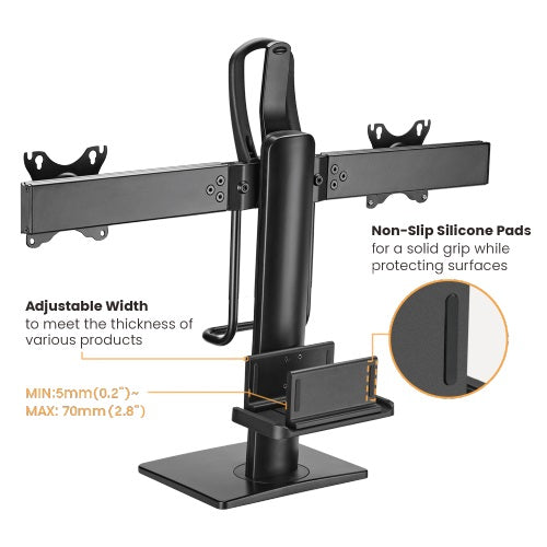 Brateck Dual Screens Vertical Lift Monitor Stand With Thin Client CPU Mount  Fit Most 17'-27' Mon... - Image 3