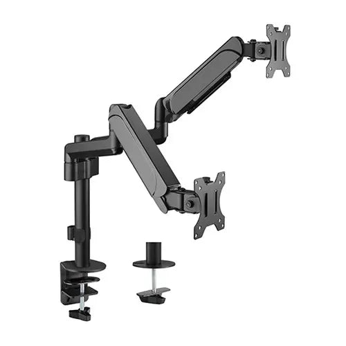 Brateck Dual Monitors Pole-Mounted Gas Spring Monitor Arm Fit Most 17'-32' Monitors Up to 9kg per...