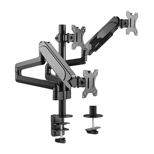 Brateck Triple Monitors Pole-Mounted Gas Spring Monitor Arm Fit Most 17'-27' Monitors Up to 7kg p...