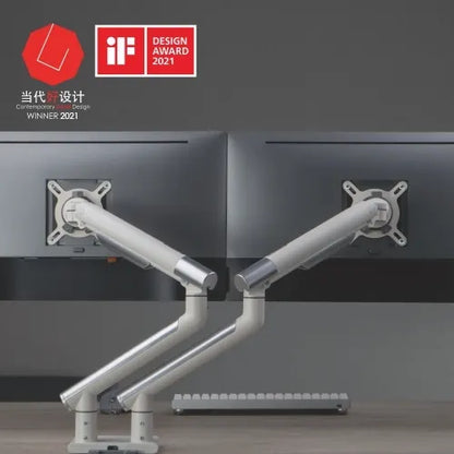 Brateck Dual Monitor Premium Slim Aluminum Spring-Assisted Monitor Arm Fix Most 17'-32' Monitor U... - Image 3