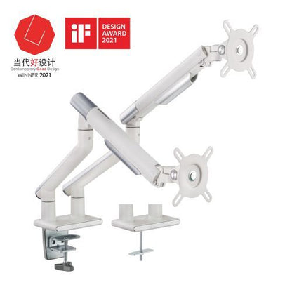 Brateck Dual Monitor Premium Slim Aluminum Spring-Assisted Monitor Arm Fix Most 17'-32' Monitor U...