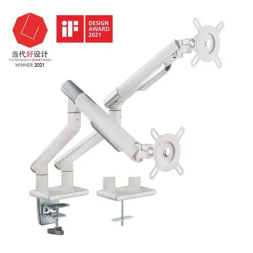 Brateck Dual Monitor Premium Slim Aluminum Spring-Assisted Monitor Arm Fix Most 17'-32' Monitor U...