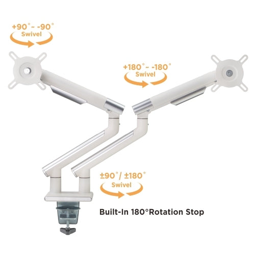 Brateck Dual Monitor Premium Slim Aluminum Spring-Assisted Monitor Arm Fix Most 17'-32' Monitor U... - Image 4