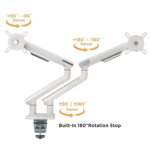 Brateck Dual Monitor Premium Slim Aluminum Spring-Assisted Monitor Arm Fix Most 17'-32' Monitor U... - Image 4