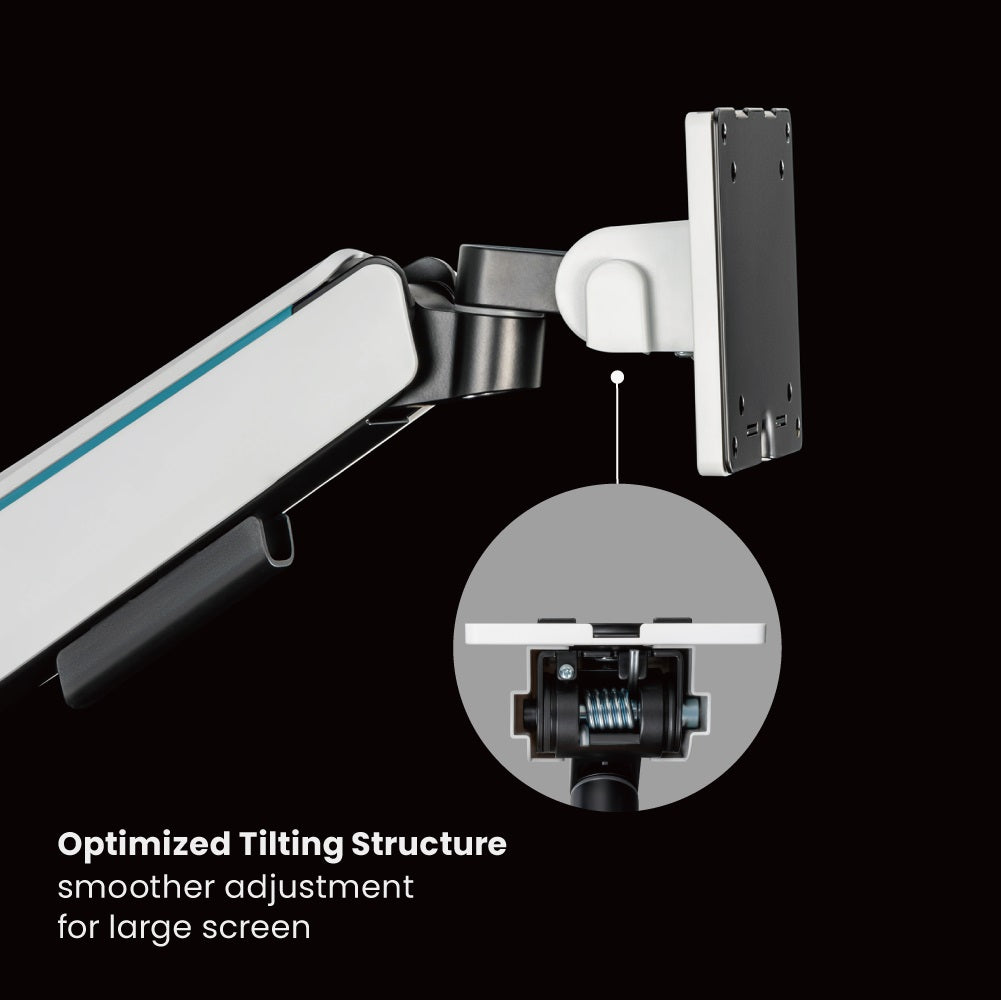 Brateck Single Heavy-Duty Gaming Monitor Arm Fit Most 17'-49' Monitor Up to 20KG, Fit Curved Moni... - Image 4